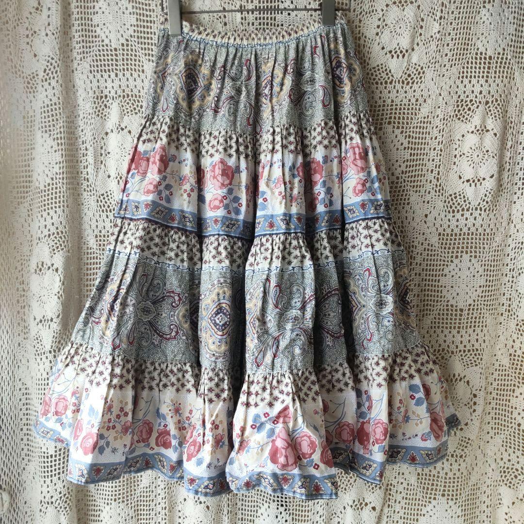 フランス古着　プロヴァンススカート　ロングスカート