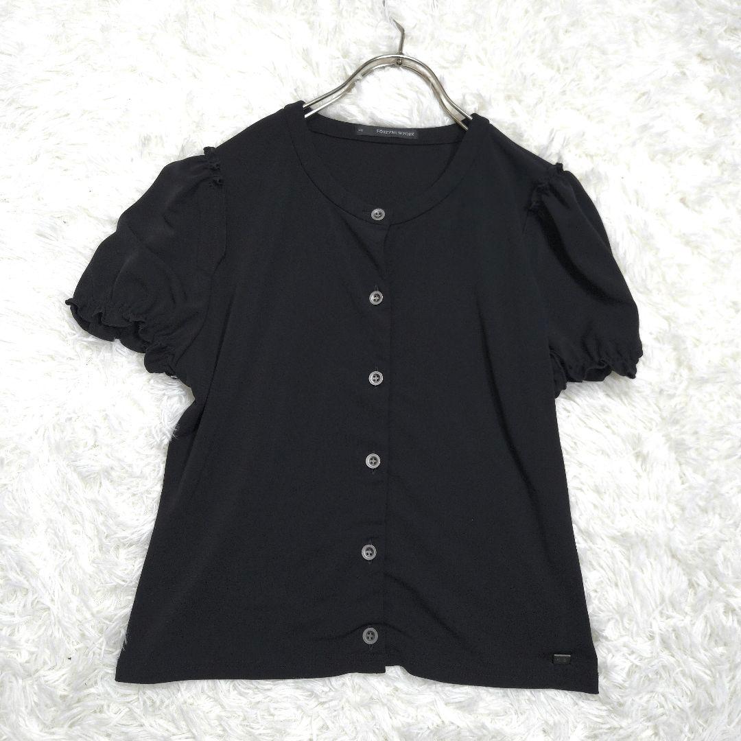 FOXEY フォクシー 42 L カーディガン ショート ブラウス 黒 半袖