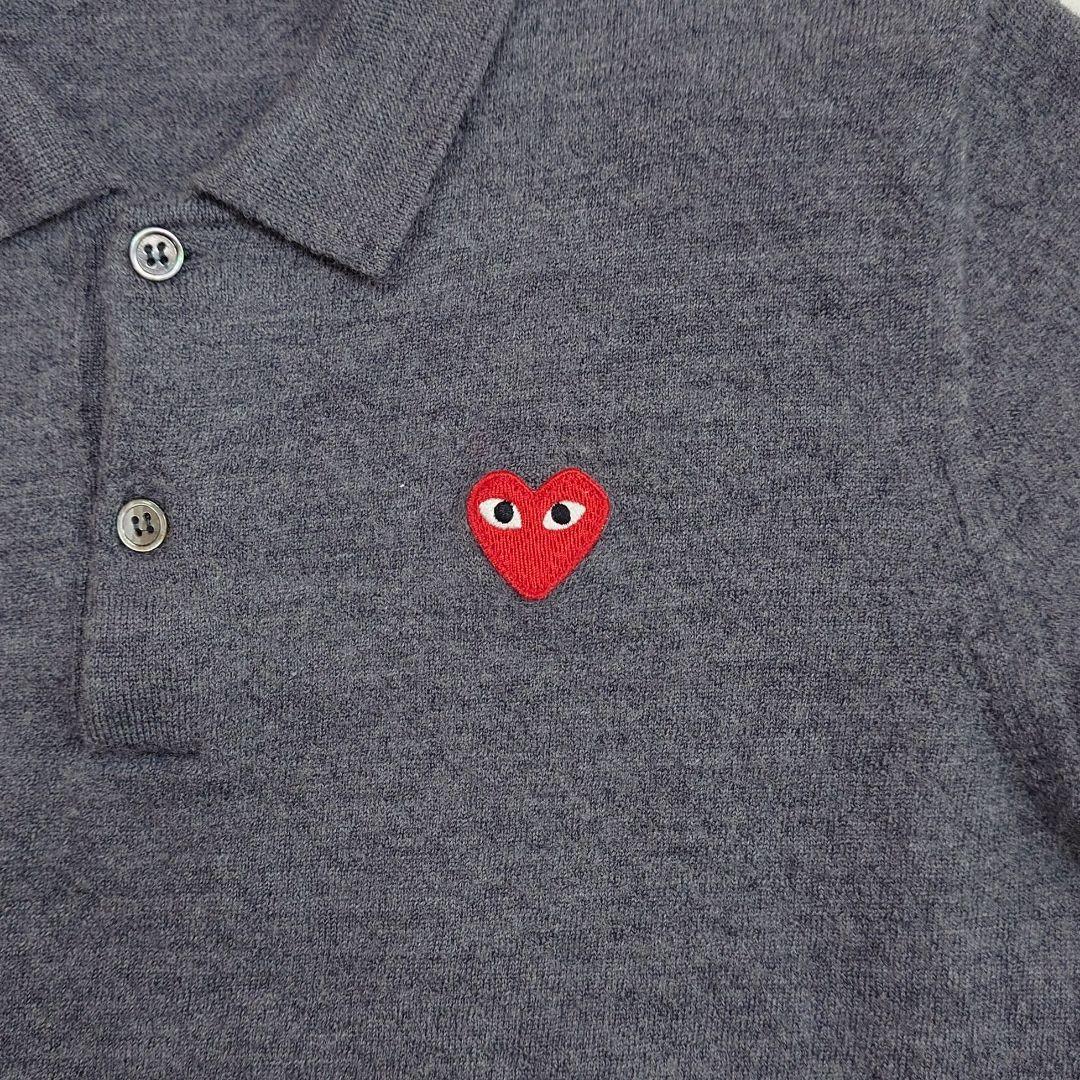 【美品】PLAY COMME des GARCONS 梳毛ウール ニットポロ M