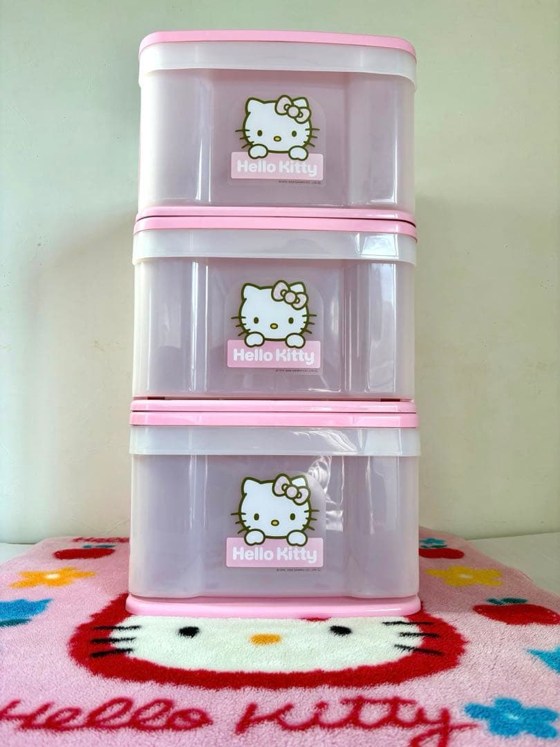 HelloKitty 収納ケース　キティ　3段チェスト　引き出し　平成レトロ