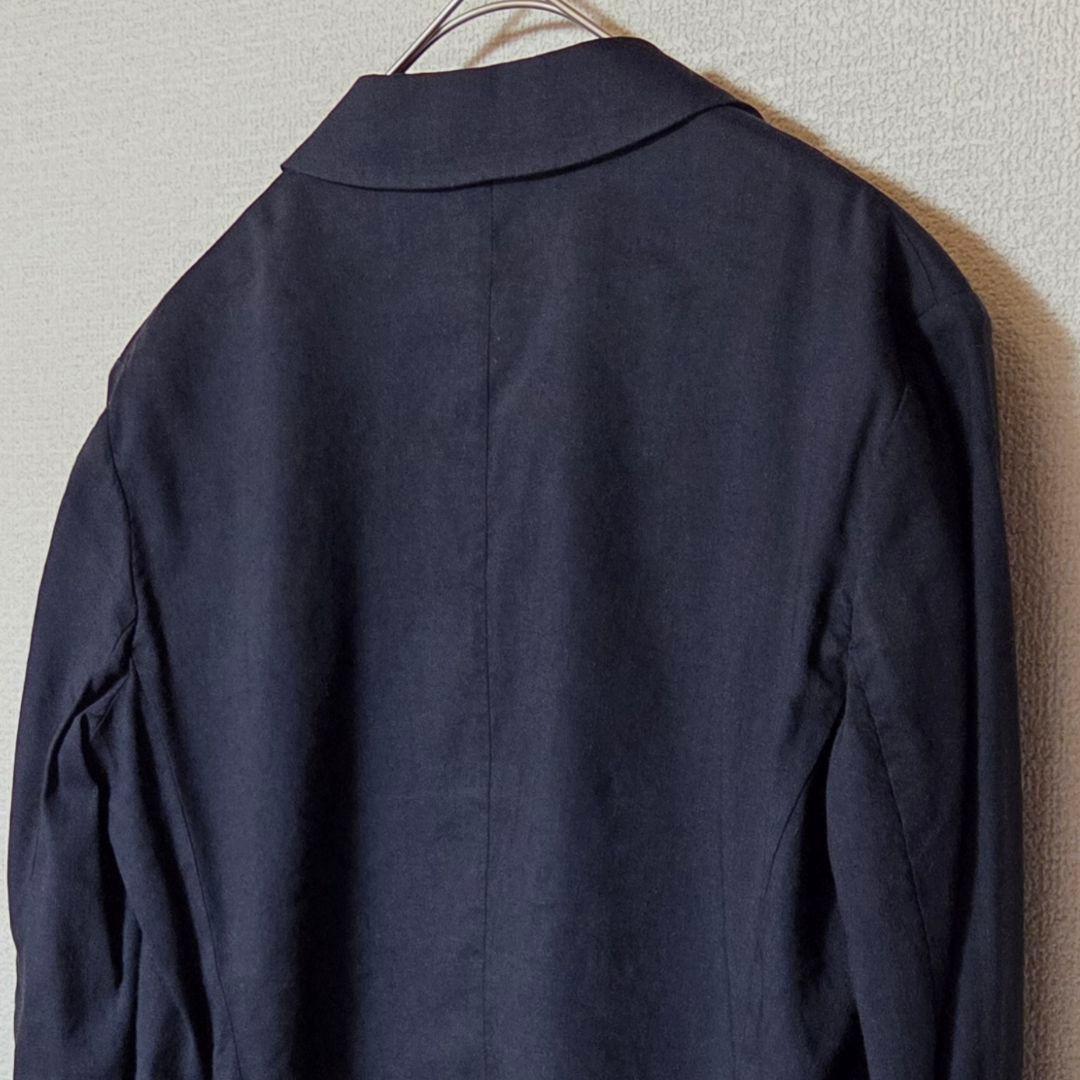 【美品】Theory 麻 リネン混 テーラードジャケット ネイビー S