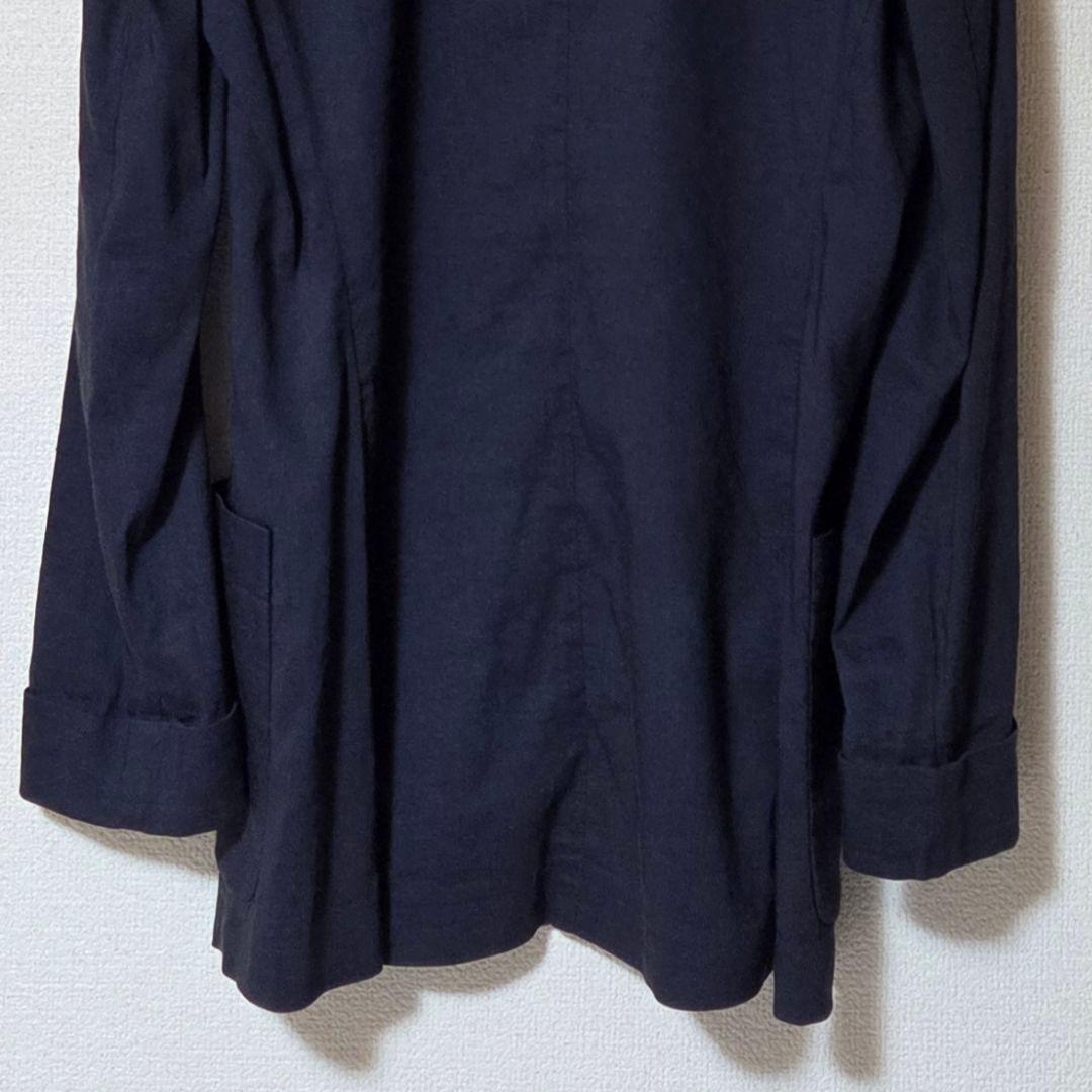 【美品】Theory 麻 リネン混 テーラードジャケット ネイビー S