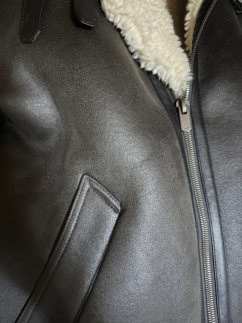 極美品 ZARA B-3 フライトジャケット ボア フェイクムートン 洗える M