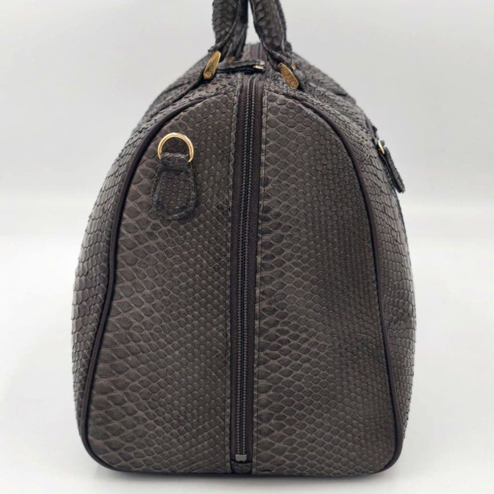 【美品 JRA公認】パイソン ボストンバッグ 2way 斜め掛け 旅行 出張