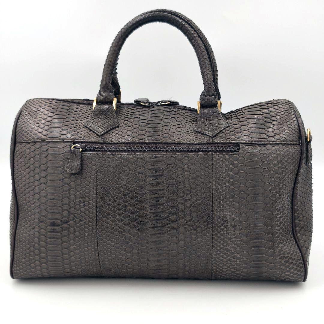 【美品 JRA公認】パイソン ボストンバッグ 2way 斜め掛け 旅行 出張