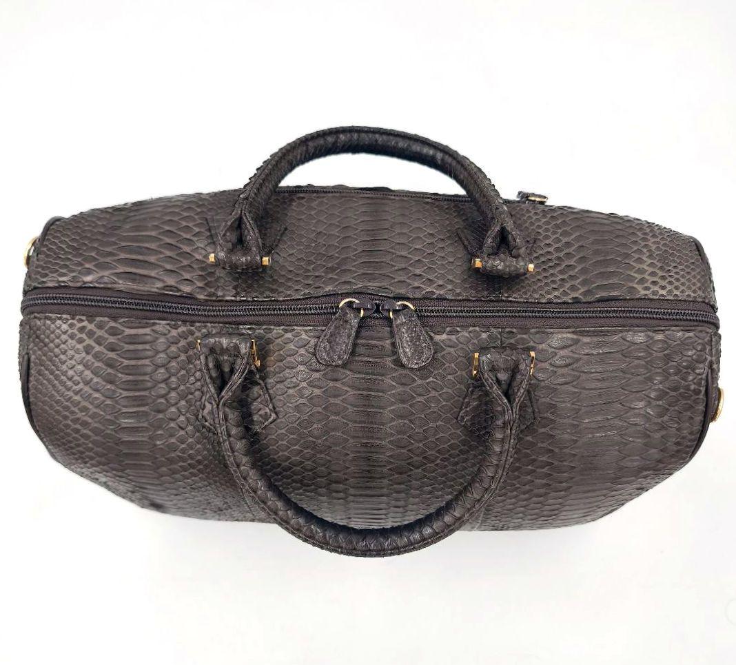 【美品 JRA公認】パイソン ボストンバッグ 2way 斜め掛け 旅行 出張