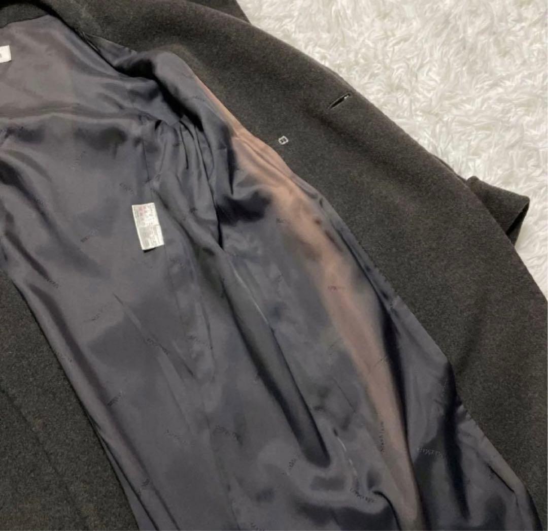【mana♪ 様】MaxMara ロングコート　ダークグレー　白タグ　フーディ
