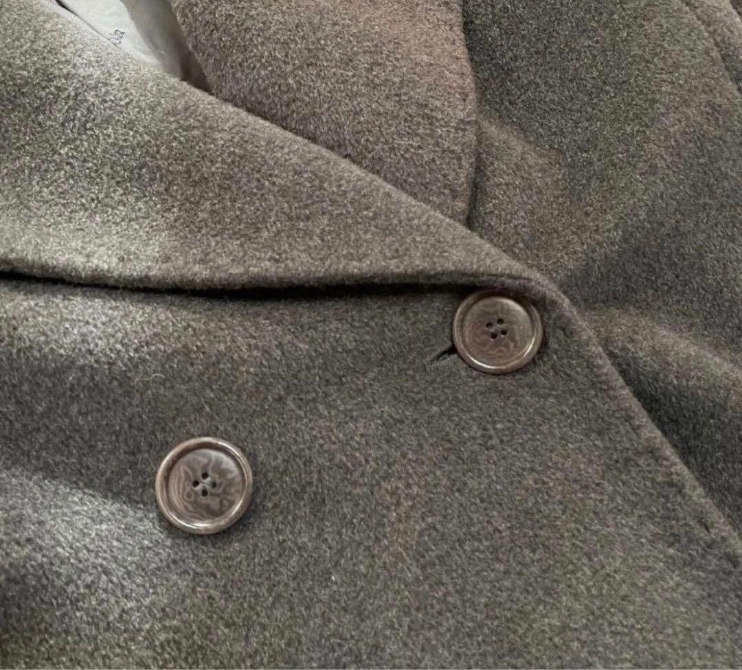 【mana♪ 様】MaxMara ロングコート　ダークグレー　白タグ　フーディ