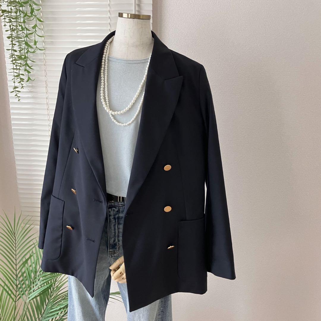 【24SS】JOURNAL STANDARD ダブルフロントジャケット 36 紺