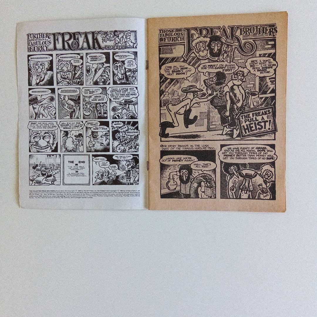 1980年のFREAK‐BROTHERSのコミック＆ポストカード×2枚。