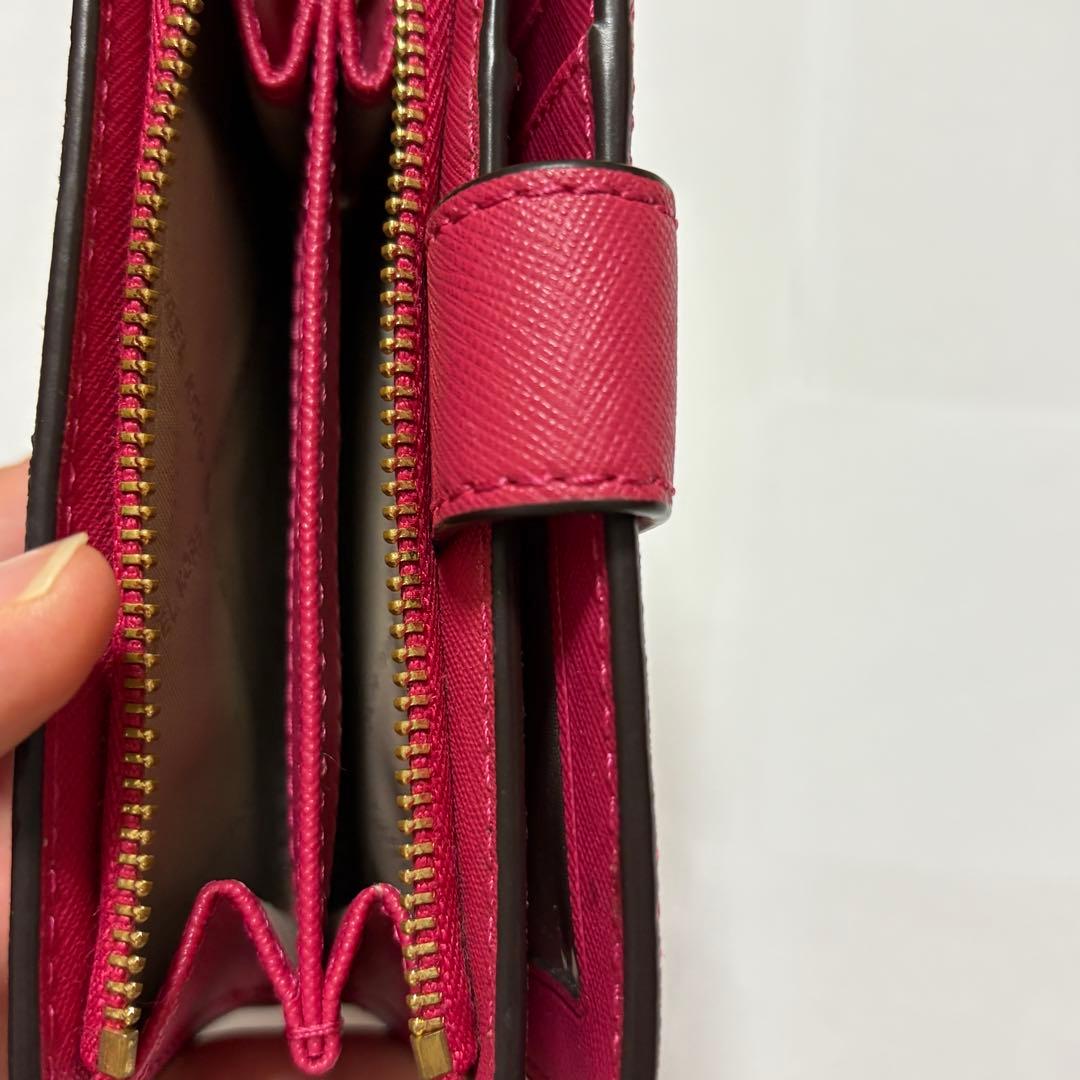 【新品未使用】マイケルコース 二つ折り財布 レッド MKロゴ ゴールド 正規品