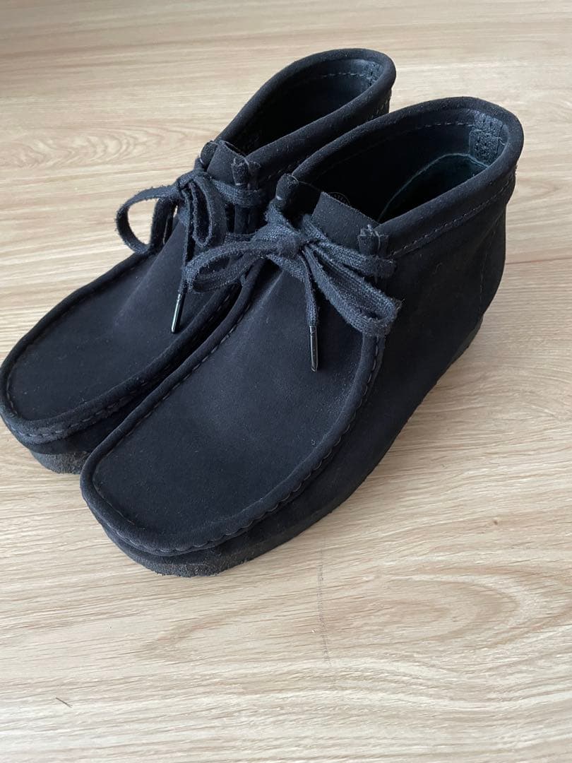 CLARKS ORIGINALS ワラビーブーツ ブラックスエード UK7.5