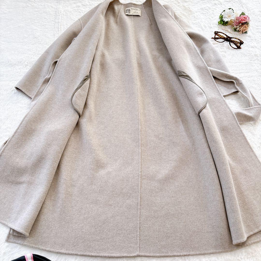 【美品】イエナ ロングコート イタリア製 ウール100 ベージュ 高級 アウター