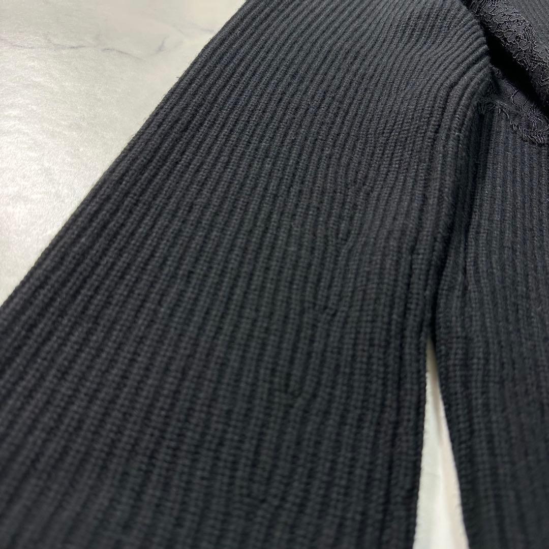 完売品 1er Arrondissement レース畦 カーディガン 24年 黒
