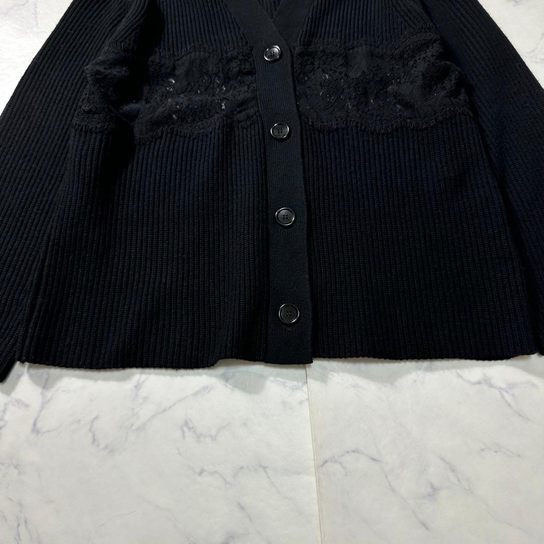 完売品 1er Arrondissement レース畦 カーディガン 24年 黒