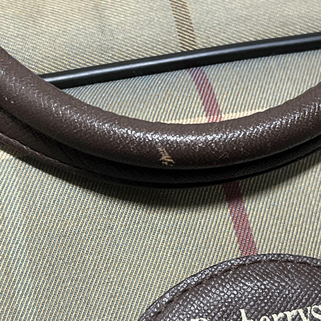 オールド　バーバリーズ　ボストンバッグ　チェック柄　革ロゴ　旅行カバン　玉虫色
