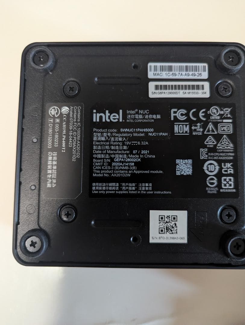 【✨超美品✨】Intel NUC11ATKC2 完成品