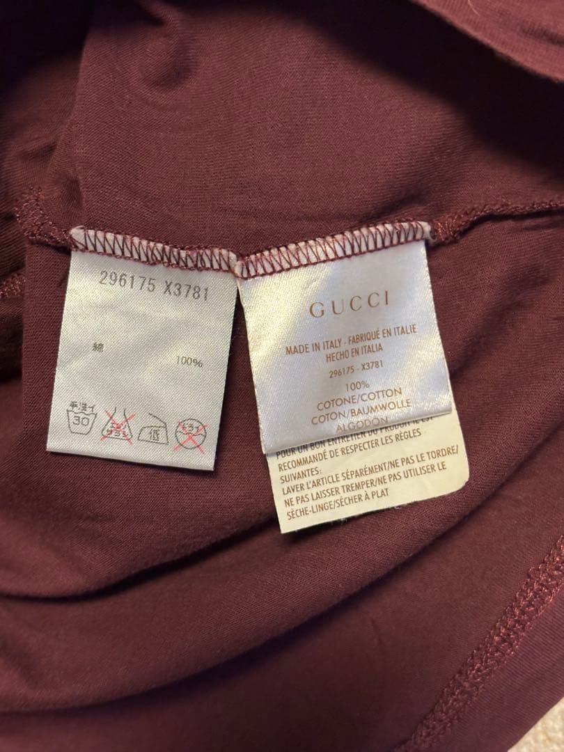 GUCCI グッチ　Tシャツ　ワインレッド