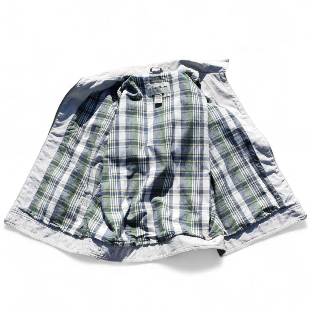 Eddie Bauer 90s 裏地チェック ドリズラージャケット グレー S