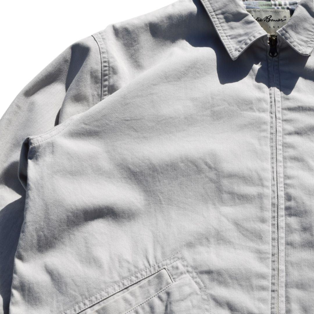 Eddie Bauer 90s 裏地チェック ドリズラージャケット グレー S