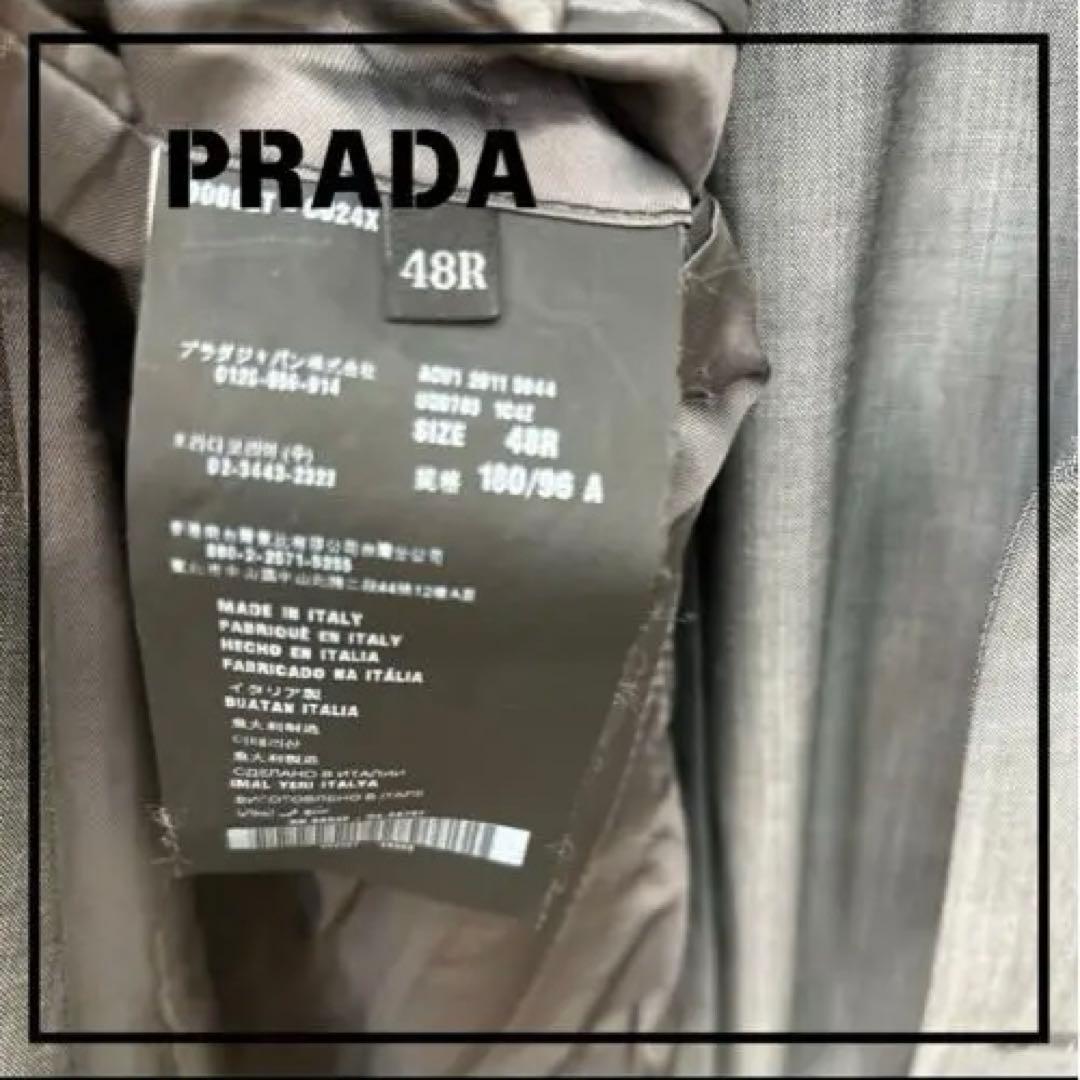 【良品】人気の商品！PRADA【スーツ セットアップ】ダブル 背抜き グレー