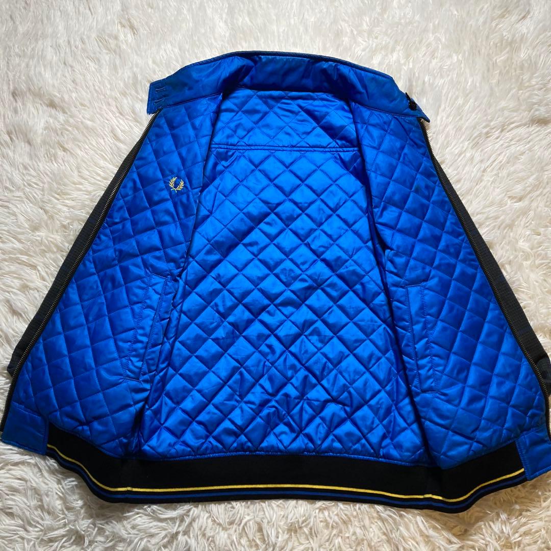 極美品 フレッドペリー リバーシブル ハリントンジャケット　キルティング 千鳥柄