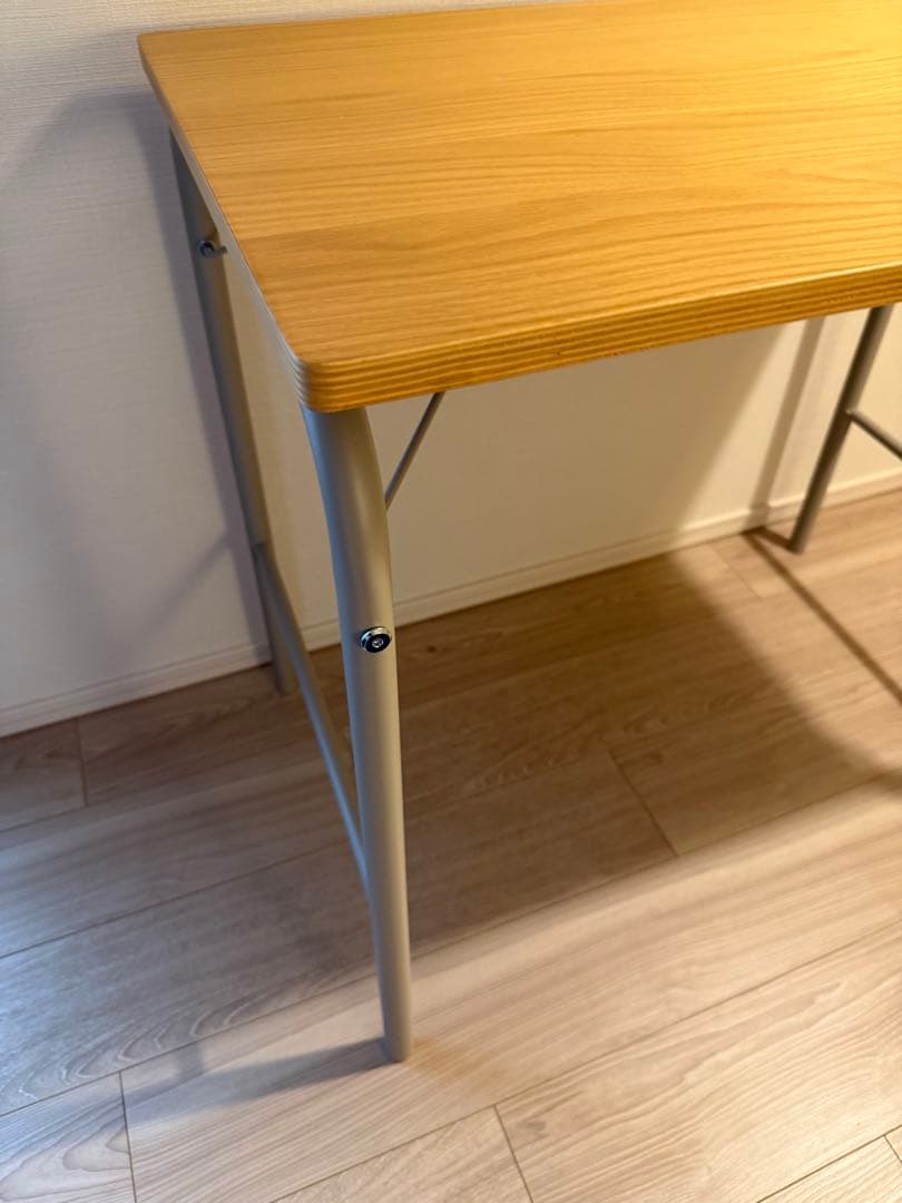 無印良品 スチールパイプテーブル 折りたたみ式 ウォームグレー
