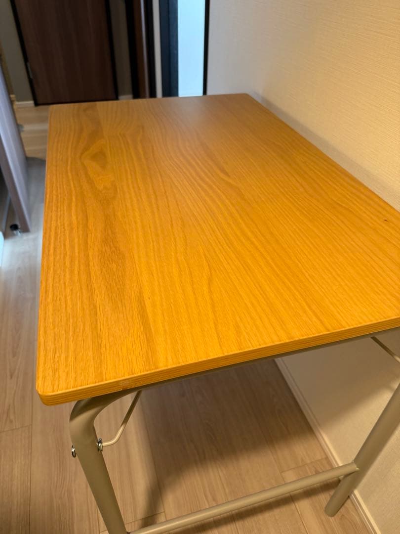 無印良品 スチールパイプテーブル 折りたたみ式 ウォームグレー