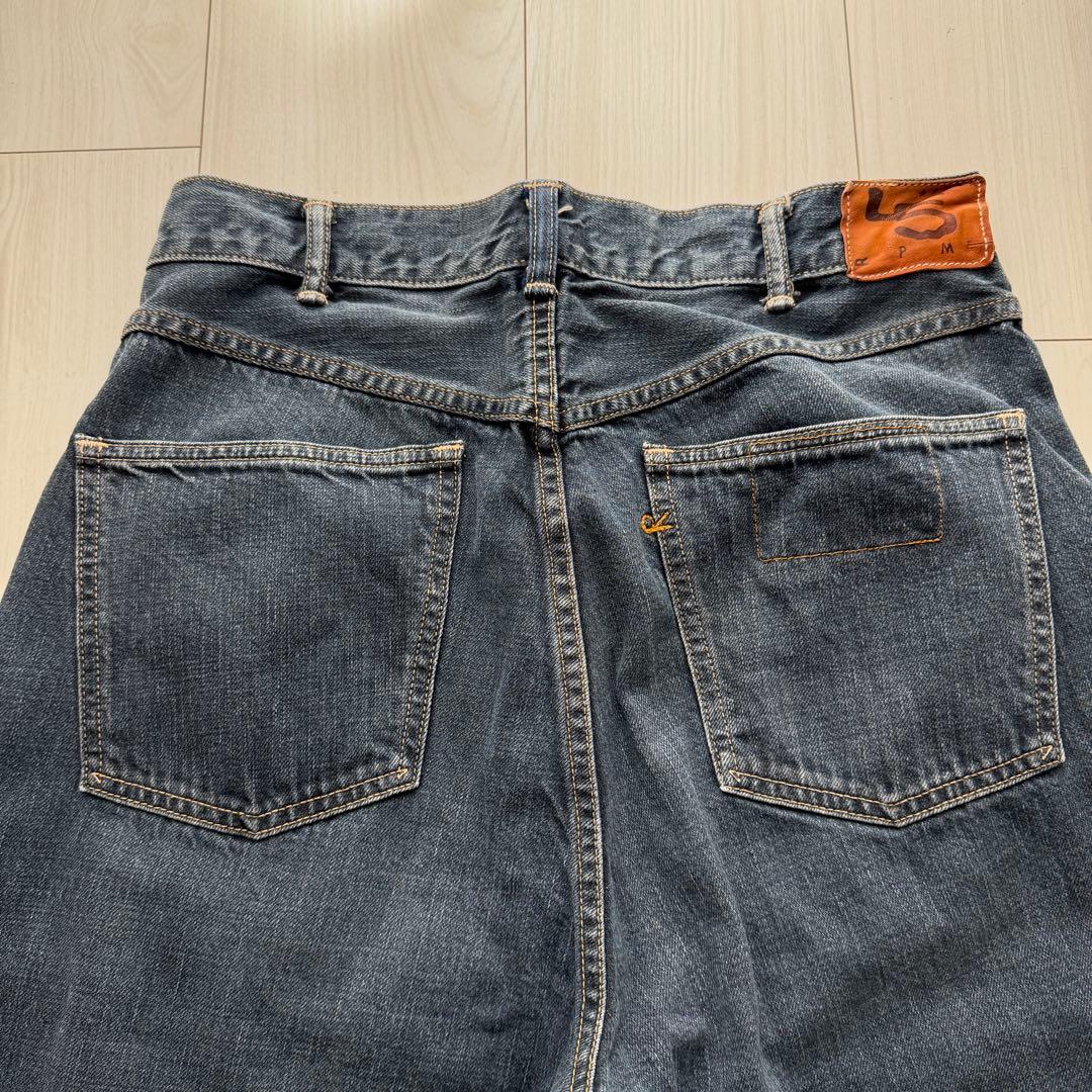 美品✨45R ライ麦デニムのシャルロット5（影色納戸 焦） R刺繍　インディゴ