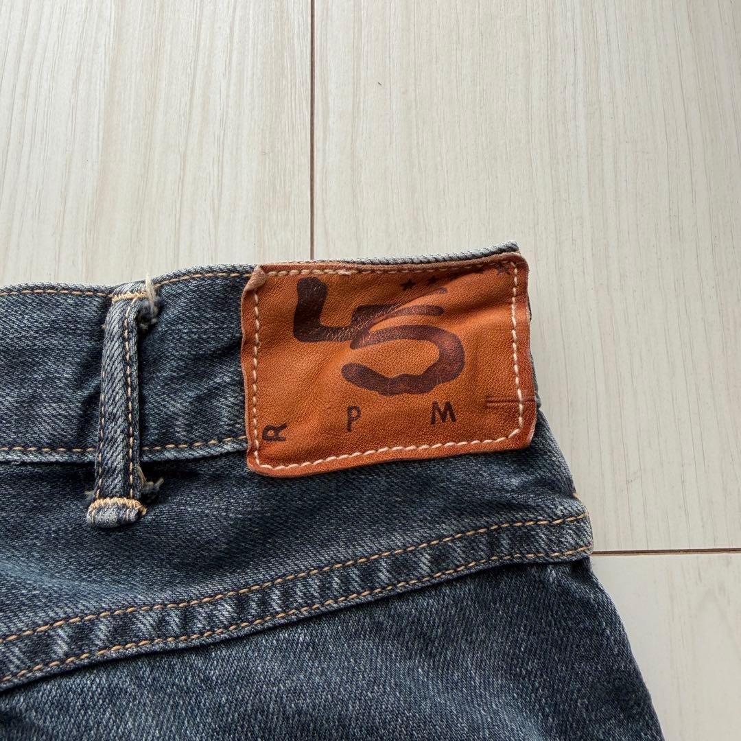 美品✨45R ライ麦デニムのシャルロット5（影色納戸 焦） R刺繍　インディゴ