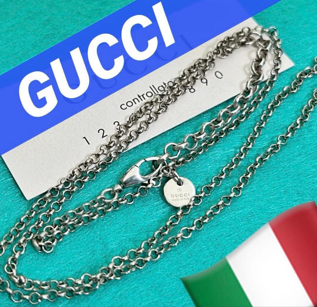 美品　GUCCI 2.2ミリ シルバー925チェーンネックレス