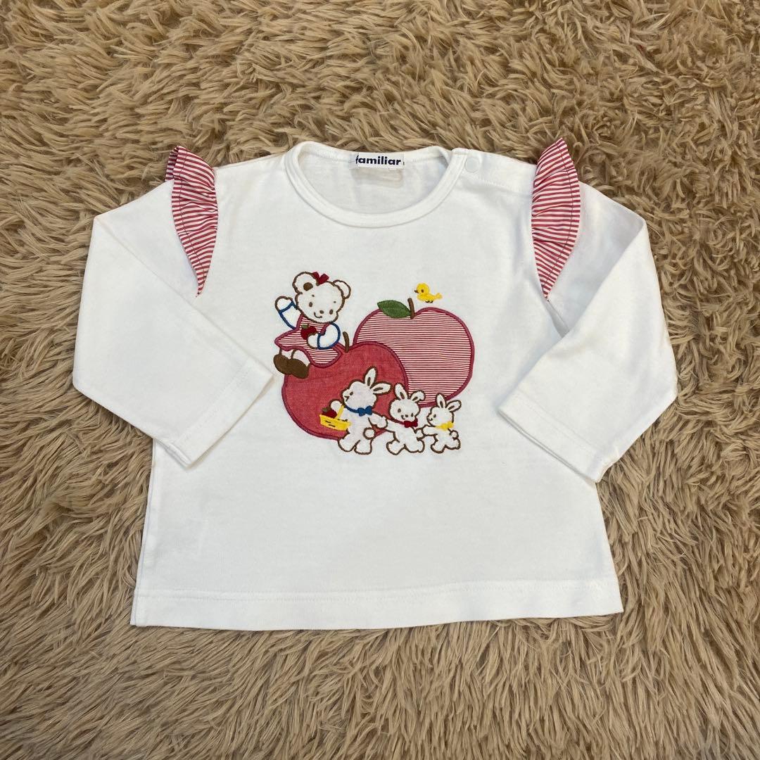 MIKIHOUSE ワンピース ネイビー 襟付きシャツ ホワイト 刺繍 80