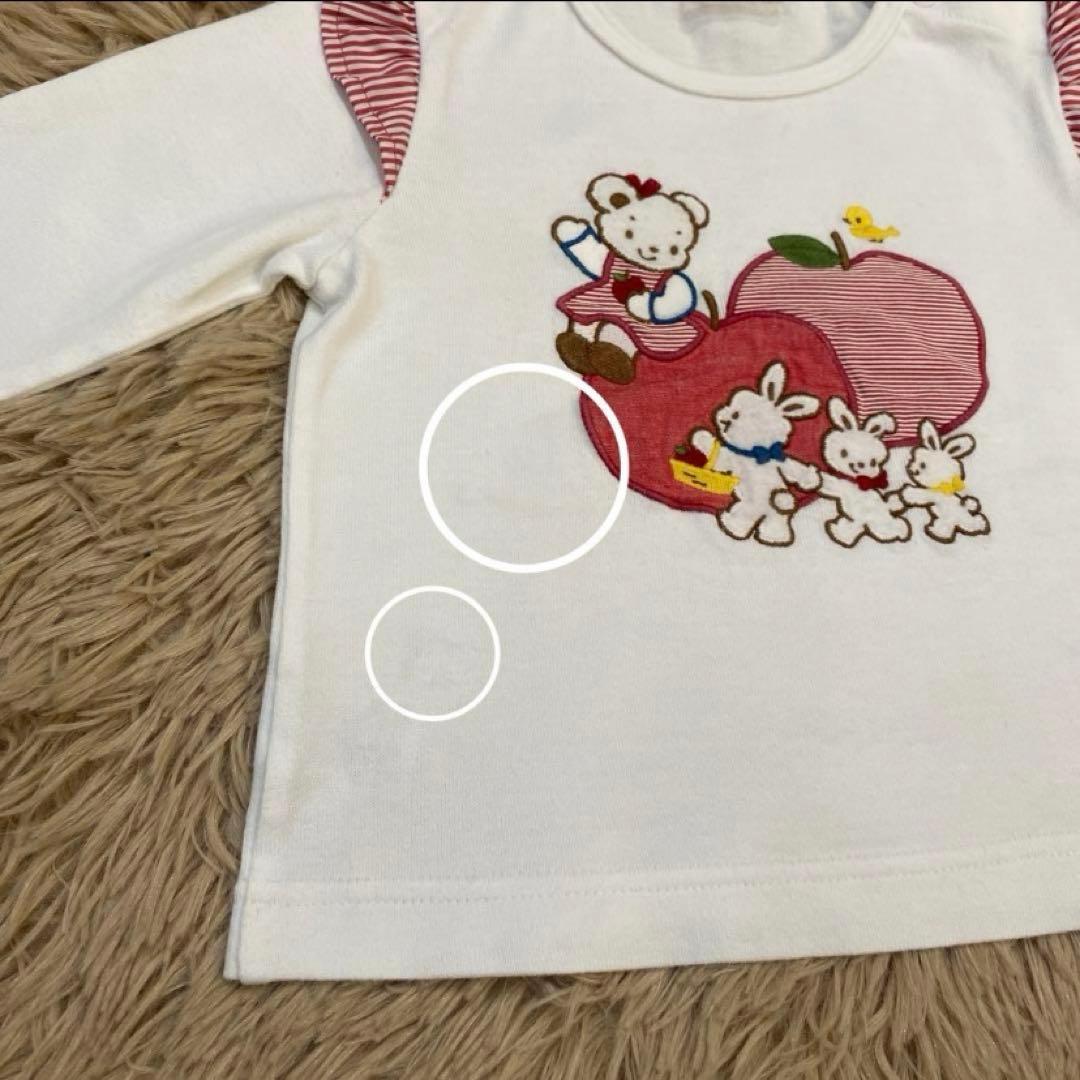 MIKIHOUSE ワンピース ネイビー 襟付きシャツ ホワイト 刺繍 80