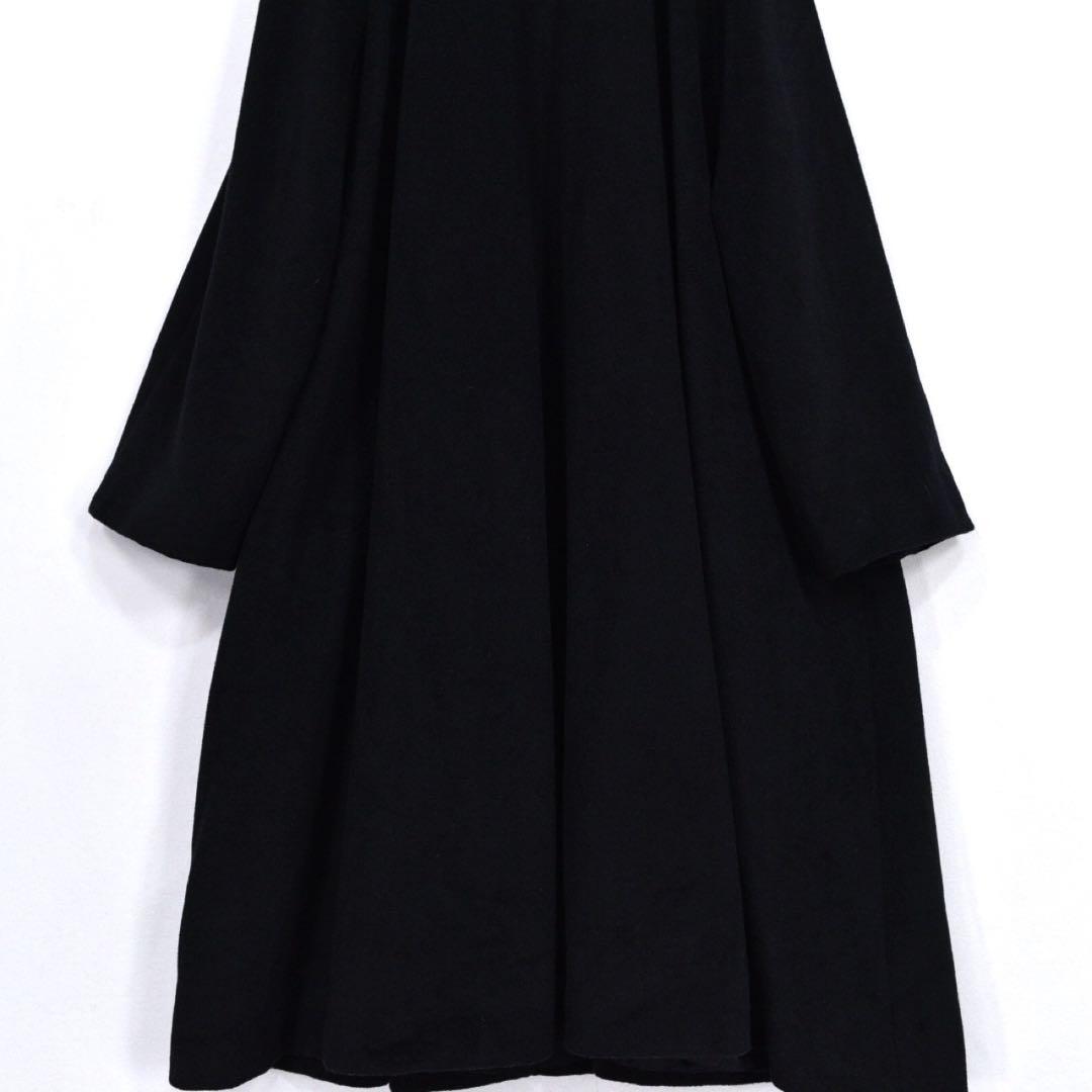 美品　addenda カシミヤ100% フォクスファー　ロングコート 黒