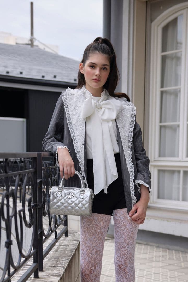 treat urself Retro lace jacket グレー