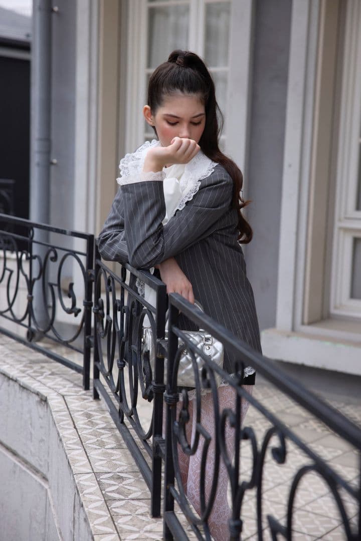 treat urself Retro lace jacket グレー