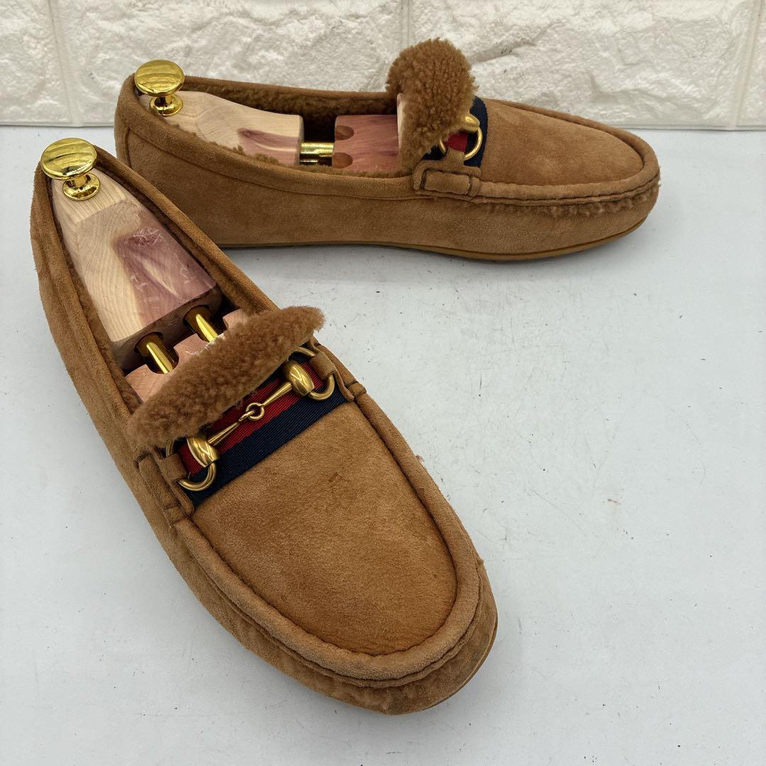 【良品】GUCCI グッチ ホースビット モカシン スリッポン ブラウン 金金具