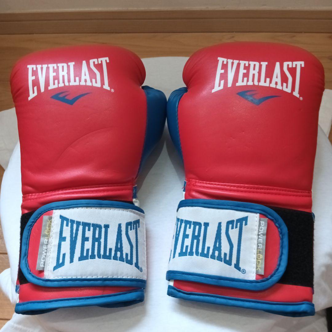 EVERLAST POWERLOCK ボクシンググローブ 赤/青　14oz