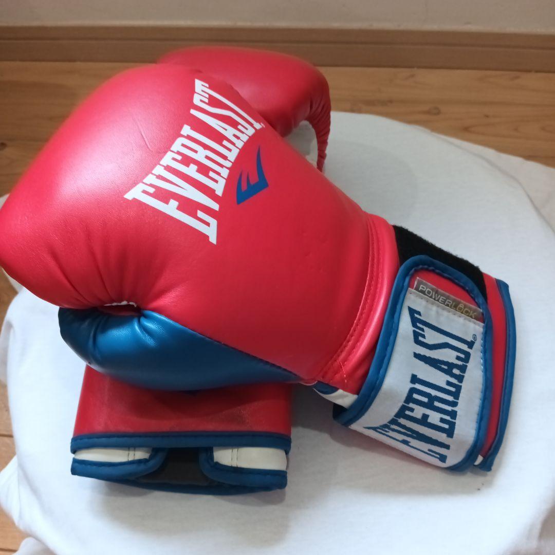 EVERLAST POWERLOCK ボクシンググローブ 赤/青　14oz