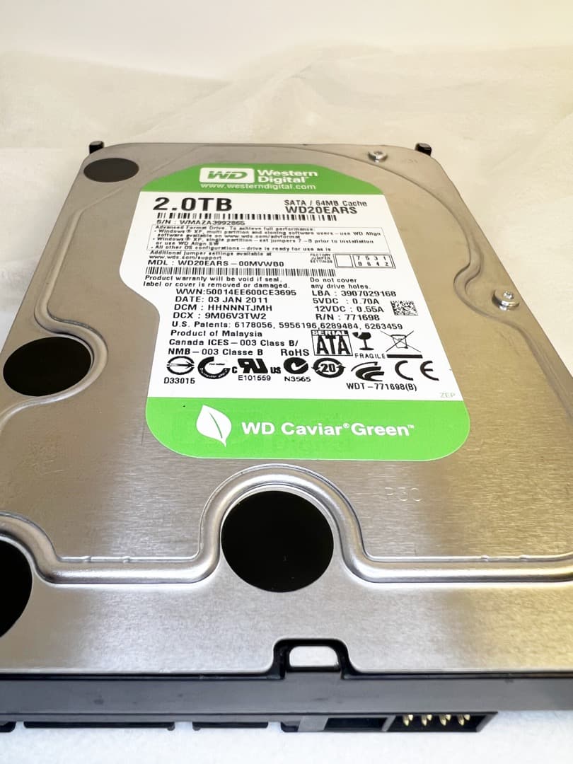 Y*a様 WD GREENシリーズ★2TB HDD 2台セットで超お買い得品！