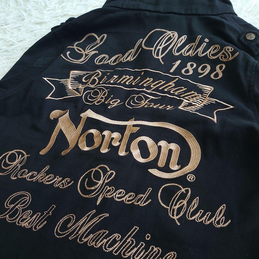 Norton ノートン ロゴ刺繍 ボリュームネック ジャケット L