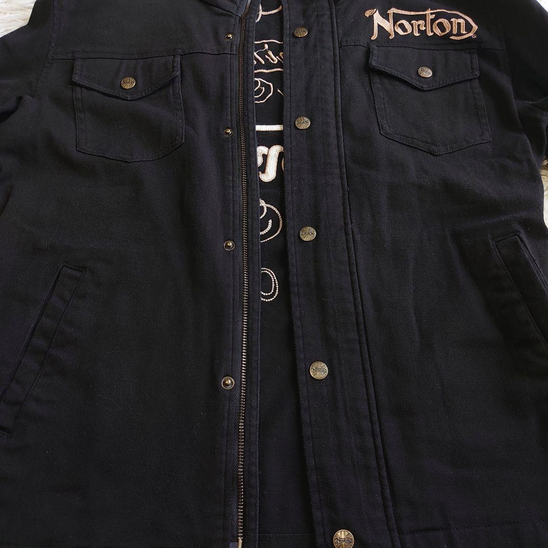 Norton ノートン ロゴ刺繍 ボリュームネック ジャケット L