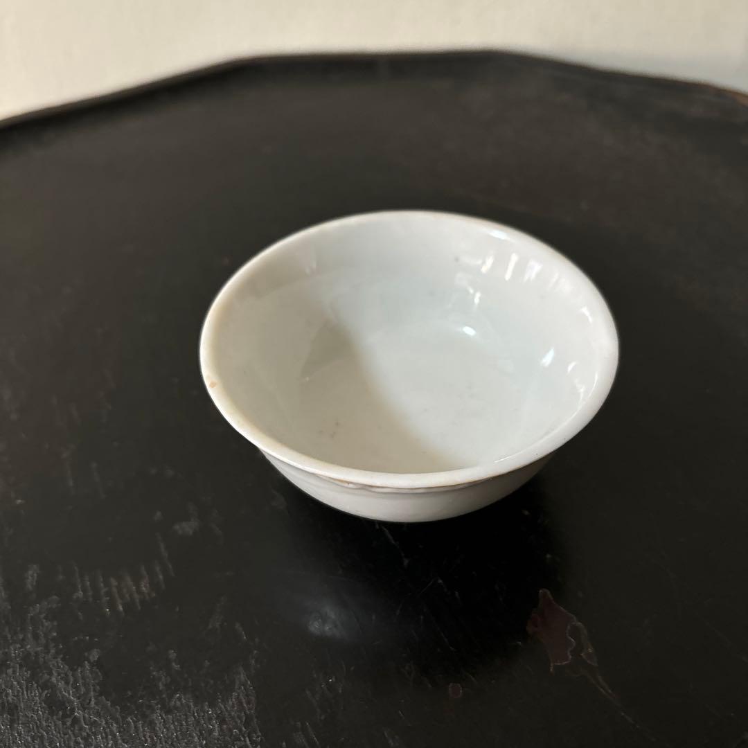 白磁盃　⑥古伊万里　平佐　くらわんか　ぐい呑　酒器　骨董　アンティーク　検:李朝