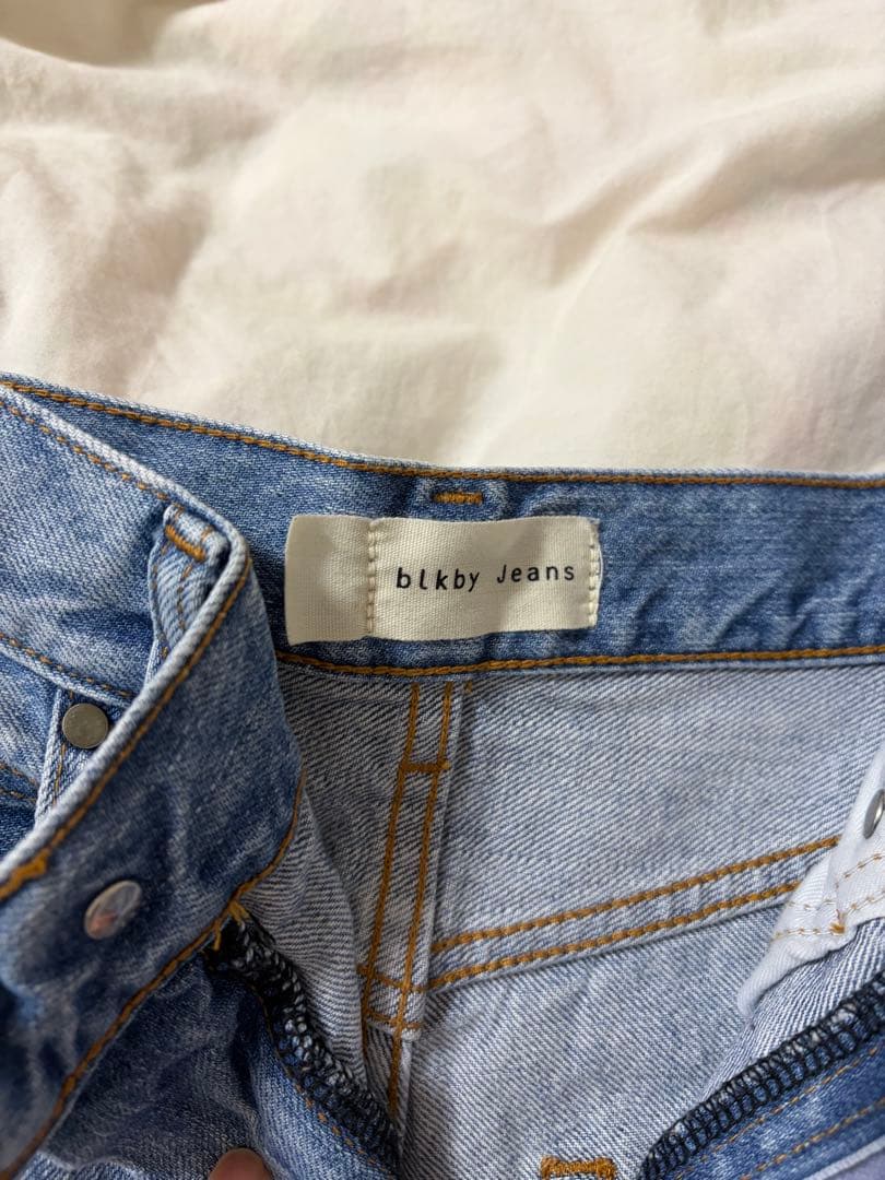 【BLACK BY MOUSS】ルーズストレートクラッシュデニムblkby
