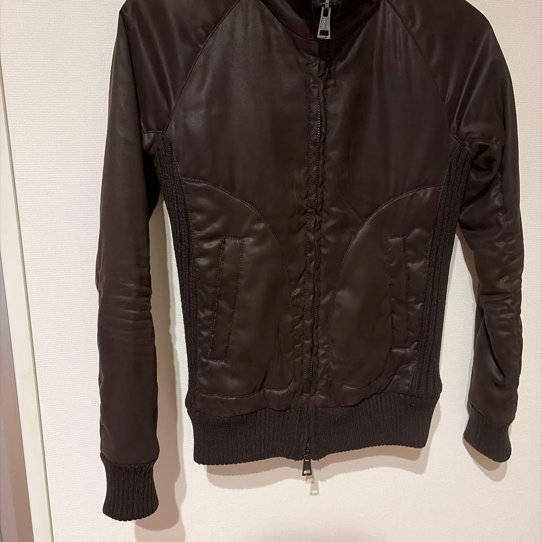J*z様 AKM レザー調ヌバック　スタンド トラックジャケット　ブラウン　S