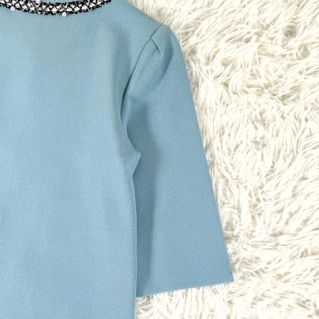 24モデル完売品✨ Rene カーディガン ジップアップ ピークス パール 34