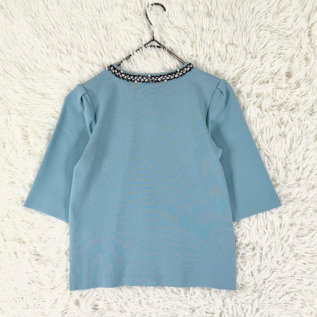 24モデル完売品✨ Rene カーディガン ジップアップ ピークス パール 34
