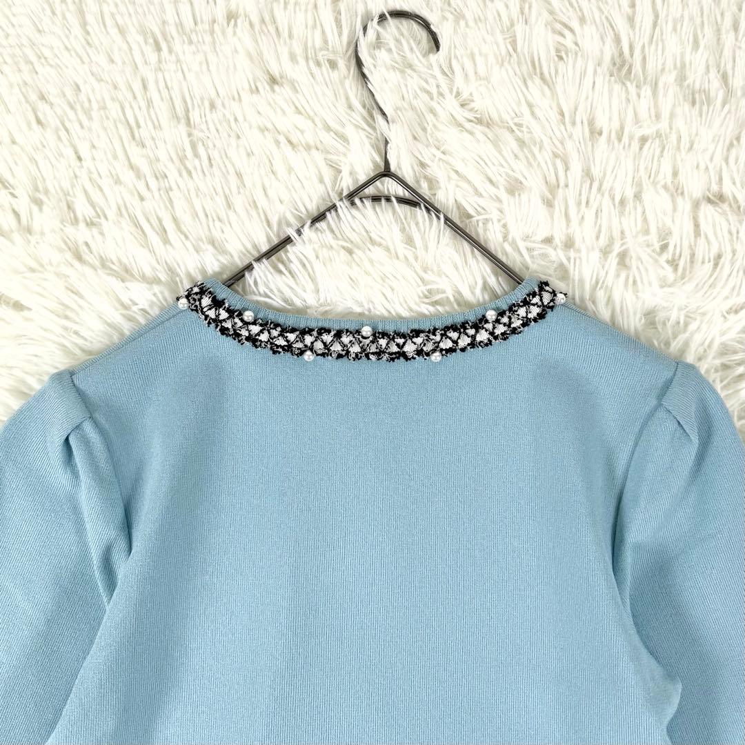 24モデル完売品✨ Rene カーディガン ジップアップ ピークス パール 34