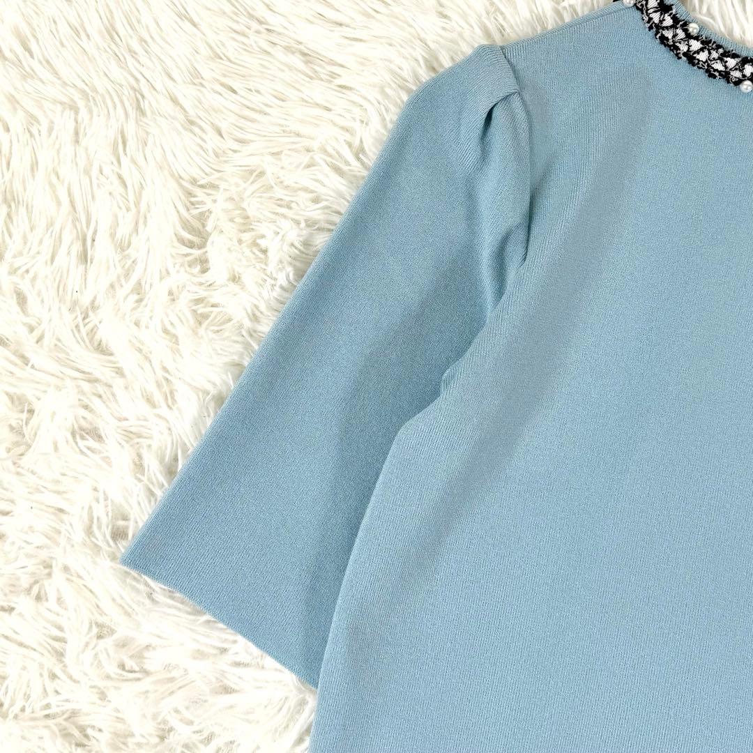 24モデル完売品✨ Rene カーディガン ジップアップ ピークス パール 34