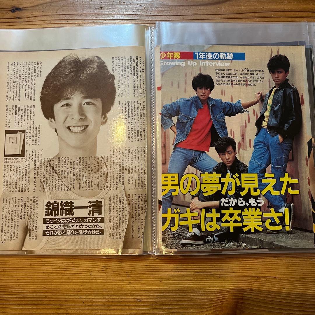 少年隊　雑誌　切り抜き　ファイル4冊　カード！　…美品のポスターを一枚　マガジン
